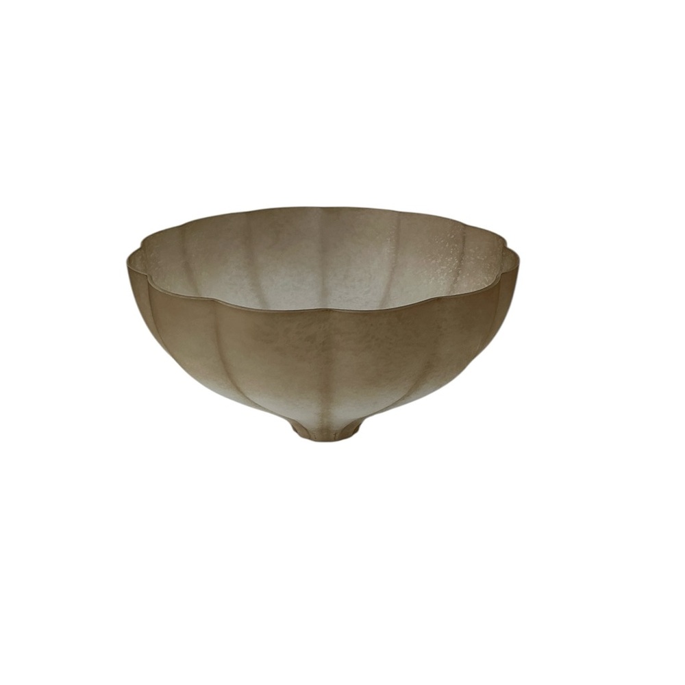 Torchiere Floor Lamp Glass Shade Amber Alabaster Fluted Clam Shape REPLACEMENT